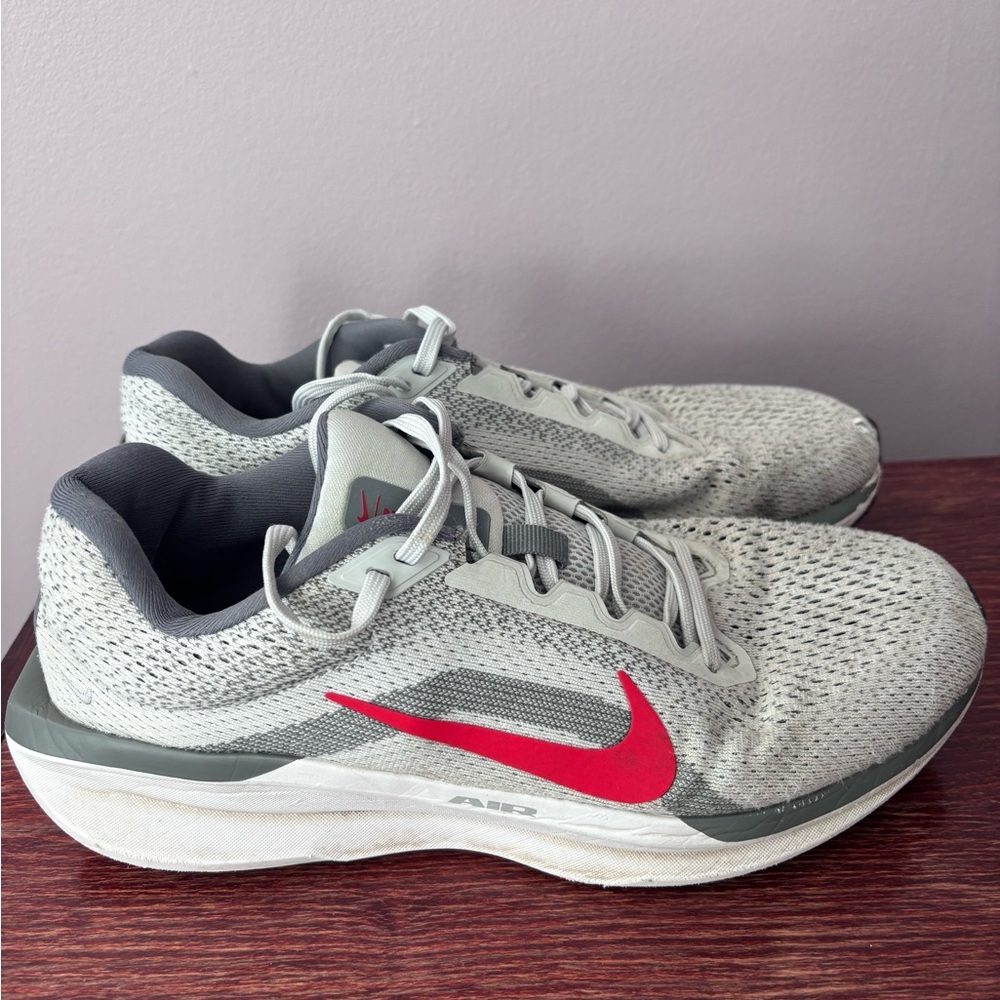 Nike Gray and Red Running Shoes